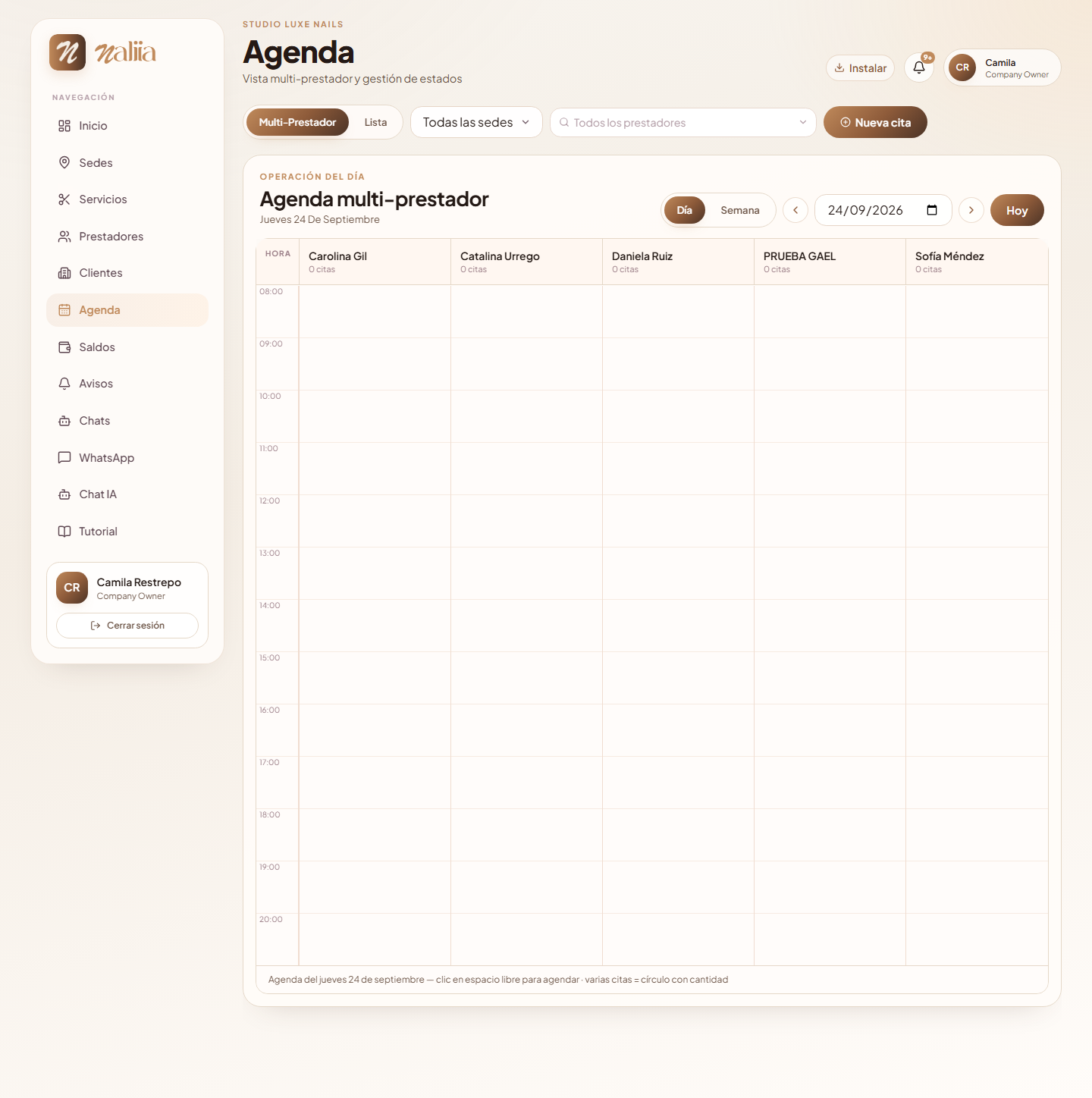 Agenda multi-prestador